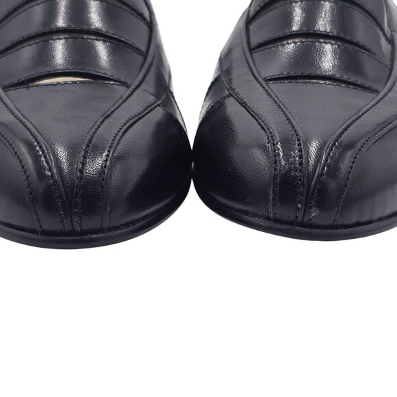 Vintage NEW Brassboot Spain Mens 7 Black Leather Loafer Dress Shoes Sandals NOS